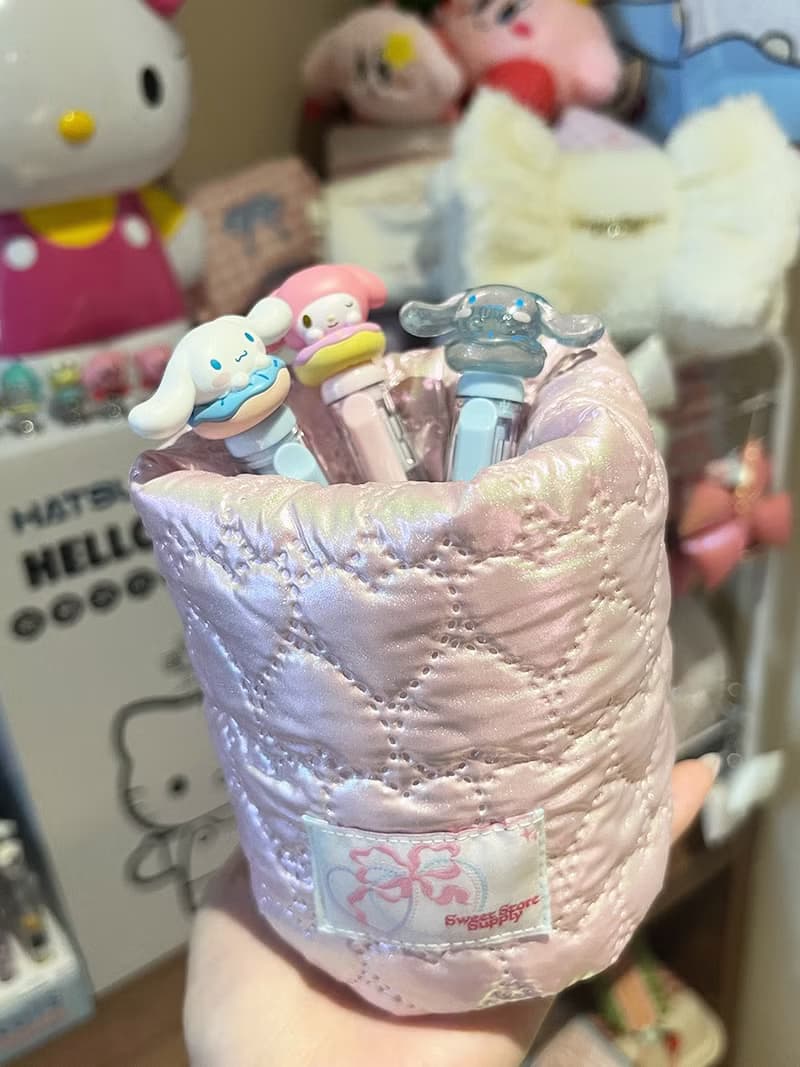 Sweetstore Supply原創可愛*限量*偏光閃粉色夾棉加厚化妝刷筆筒
