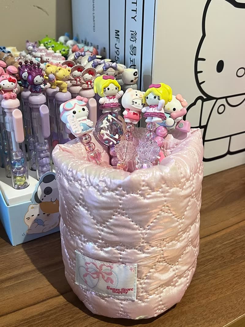 Sweetstore Supply原創可愛*限量*偏光閃粉色夾棉加厚化妝刷筆筒