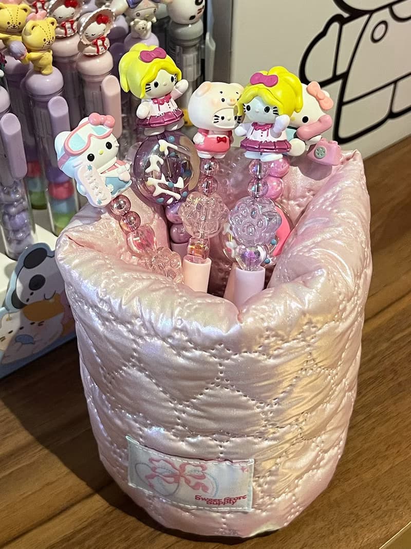 Sweetstore Supply原創可愛*限量*偏光閃粉色夾棉加厚化妝刷筆筒