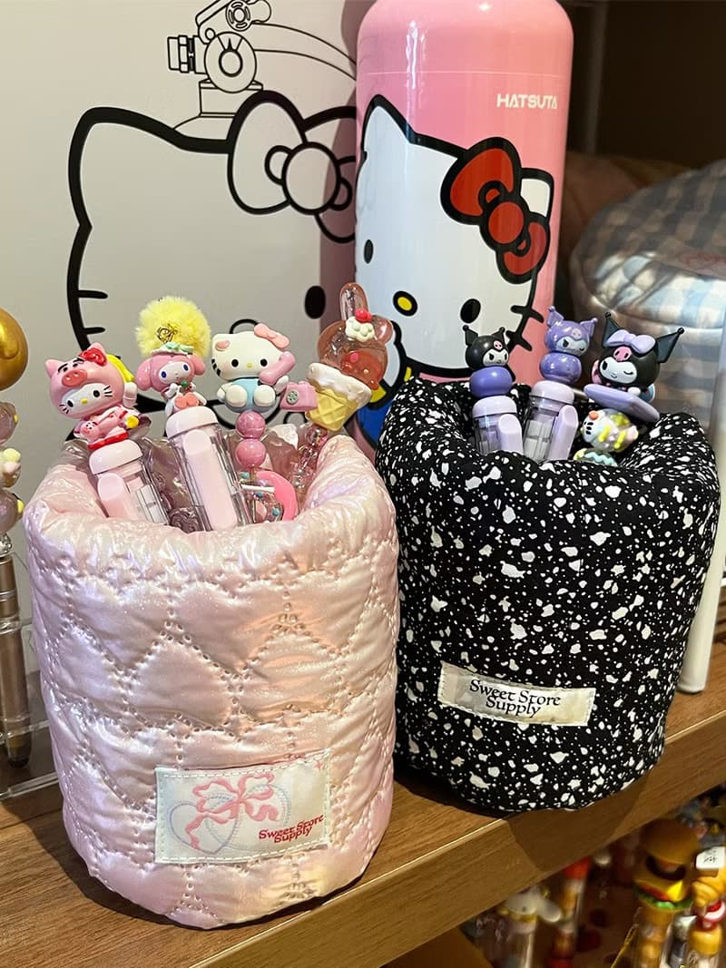 Sweetstore Supply原創可愛*限量*偏光閃粉色夾棉加厚化妝刷筆筒