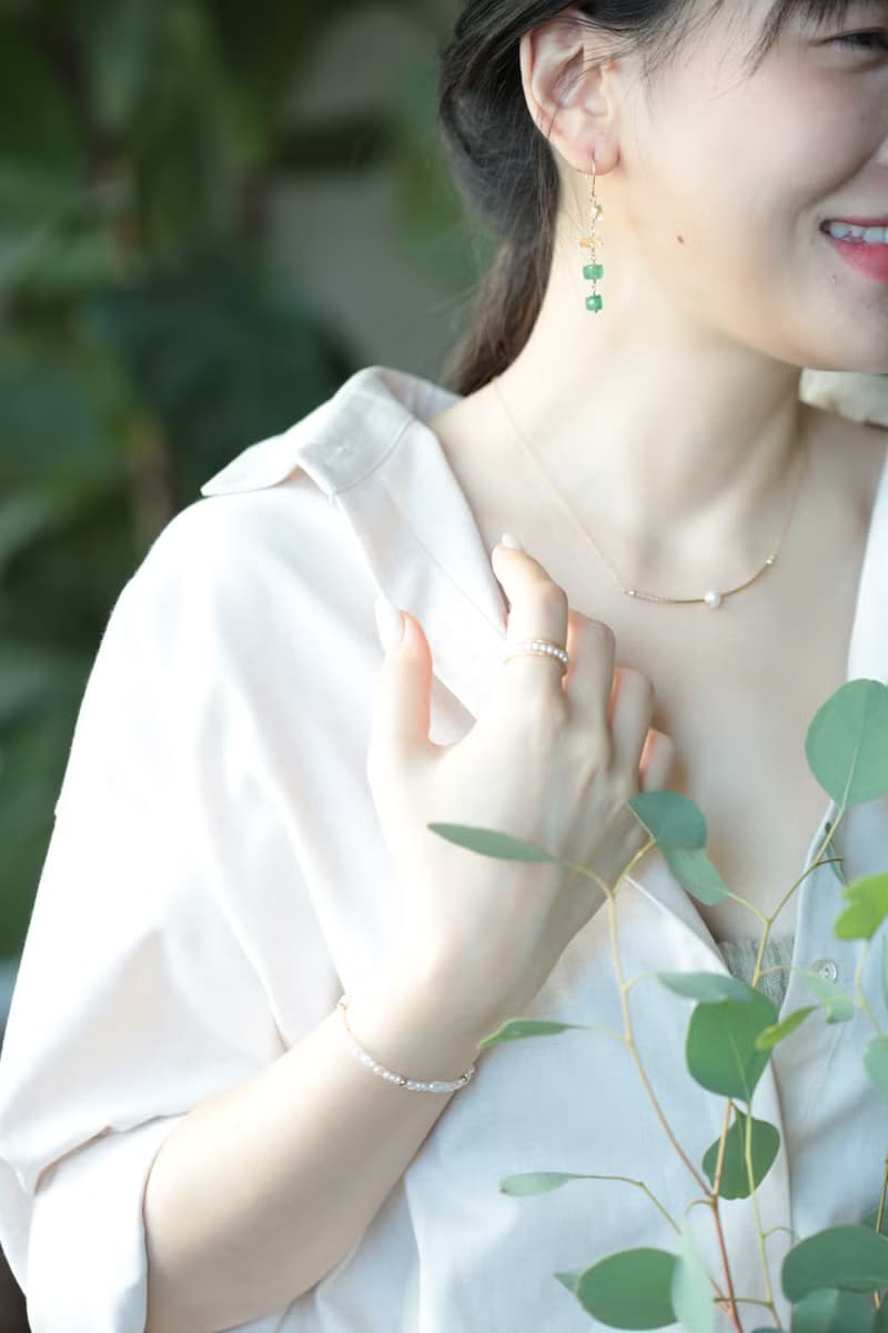 黃水晶 綠色草莓晶 長耳環│14KGF 可改夾