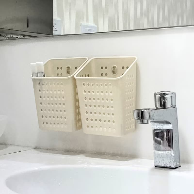 多件優惠-冰箱小物置物籃附吸盤 置物吸盤 儲物籃吸盤 台灣製