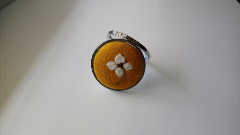 山間白花羊毛隨身鏡