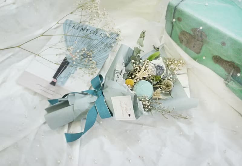 【馬卡龍花束_輕甜】花束/乾燥花/不凋花/送禮/情人節/教師節