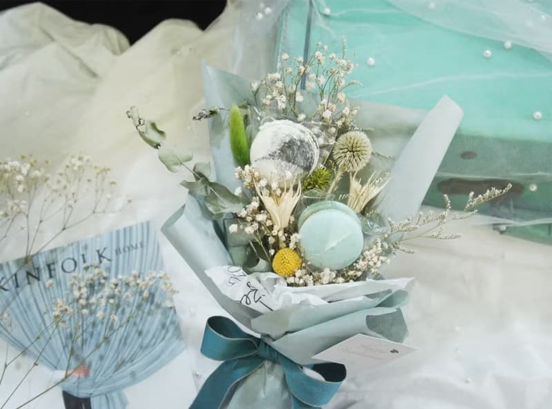 【馬卡龍花束_輕甜】花束/乾燥花/不凋花/送禮/情人節/教師節