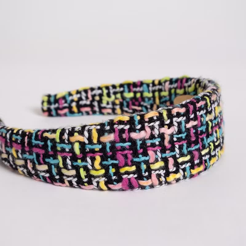 colorful kitsch tweed hairband handmade headband