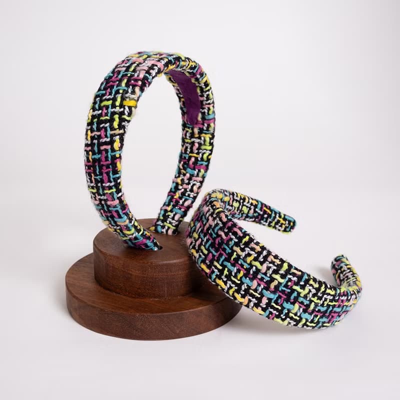 colorful kitsch tweed hairband handmade headband