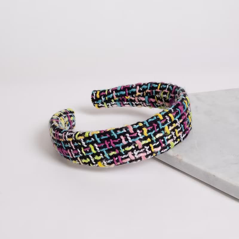 colorful kitsch tweed hairband handmade headband