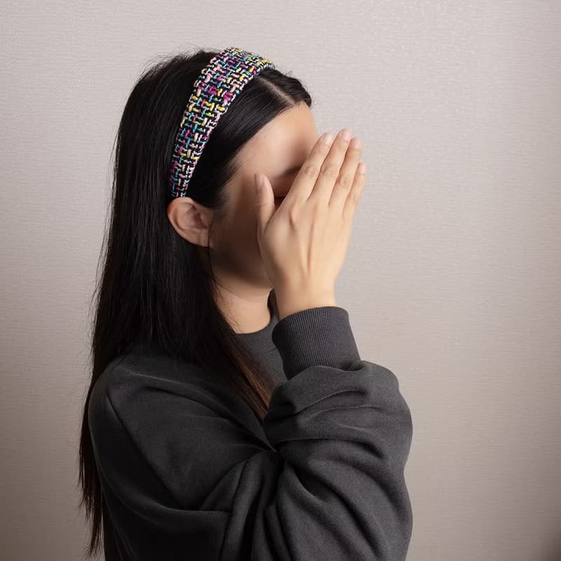 colorful kitsch tweed hairband handmade headband