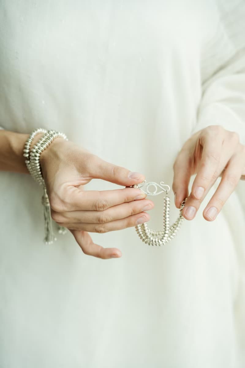 Handmade transformable silver necklace/bracelet with detachable tassels (N0134)