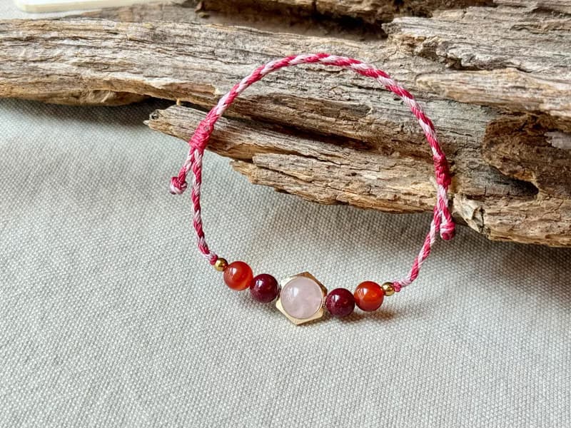 相隨 / 粉晶 編繩 手鍊