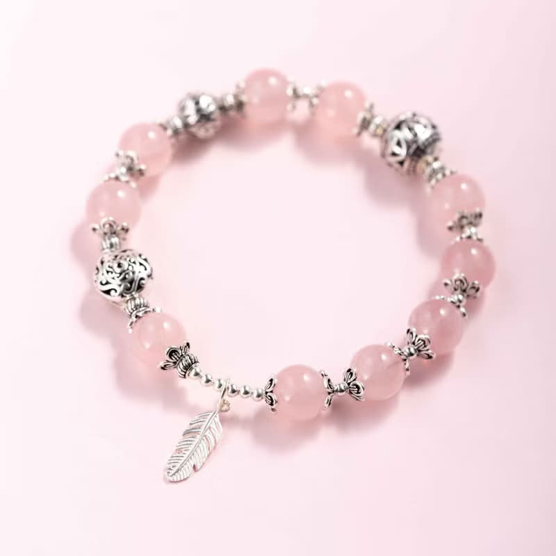 粉水晶925純銀手鍊 | 天然水晶手鍊禮物