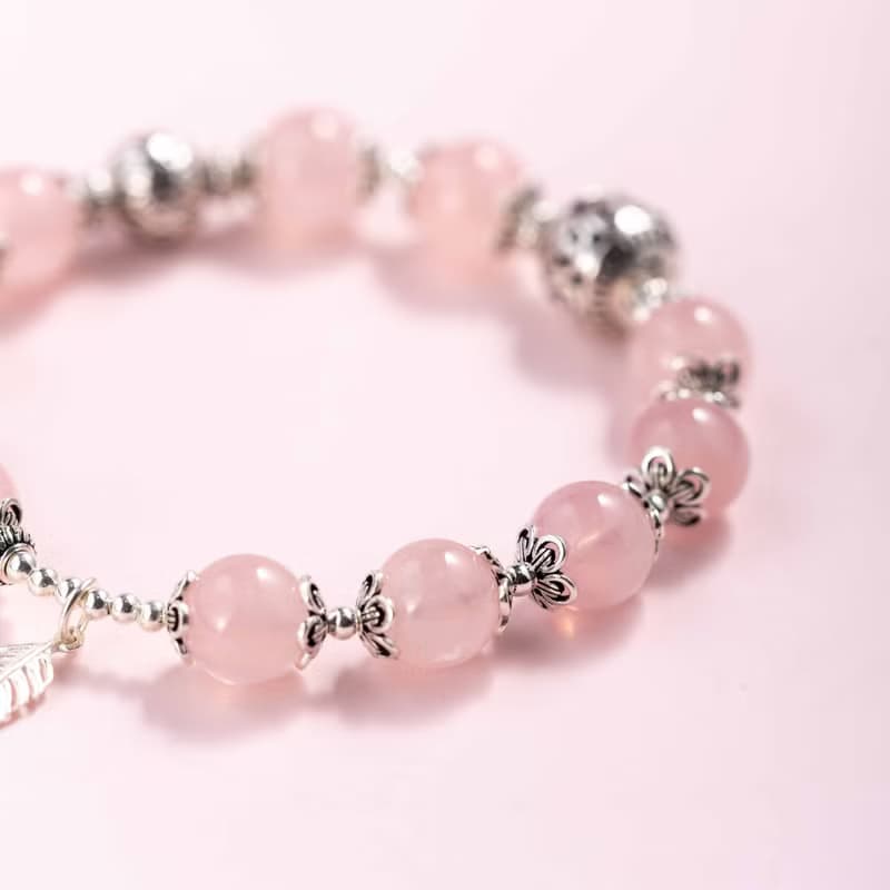 粉水晶925純銀手鍊 | 天然水晶手鍊禮物