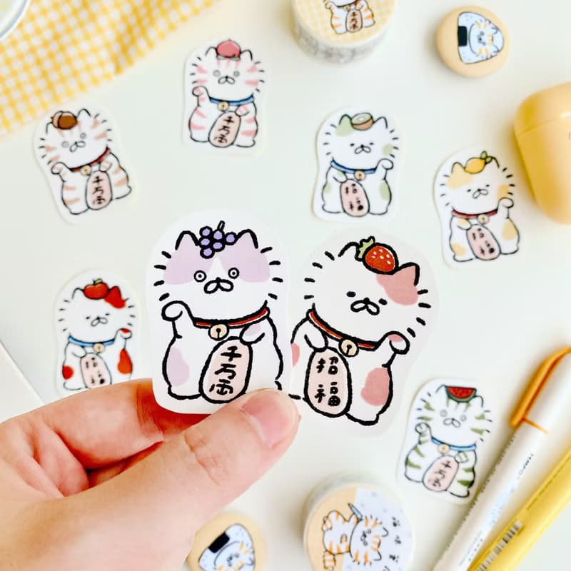 招財貓系列-水果貼紙包