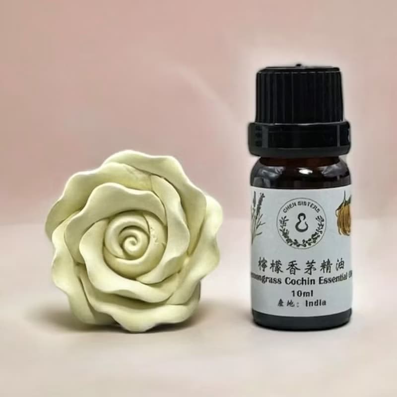 100%純檸檬香茅精油 天然提取 提升身心舒暢感 贈玫瑰造型擴香石