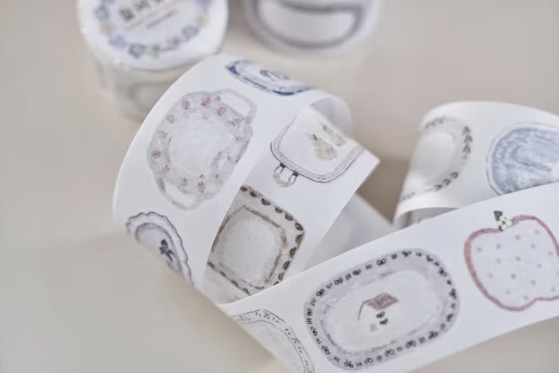 盤間絮夢 花柄が可愛い絵付けプレート PET 和紙膠帶 (kiss-cut)