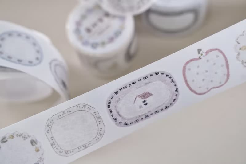 盤間絮夢 花柄が可愛い絵付けプレート PET 和紙膠帶 (kiss-cut)