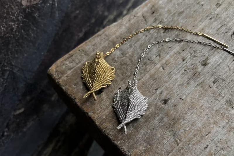 天使之翼 耳線耳飾 手工編織 金屬質感線材 金色