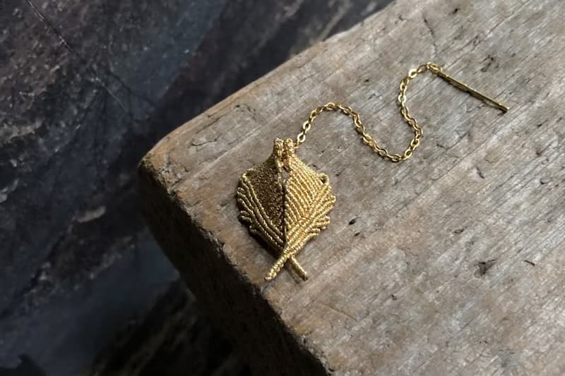 天使之翼 耳線耳飾 手工編織 金屬質感線材 金色