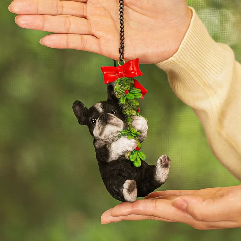【デバリエ 】ギフト 犬の飾り フレンチブルドッグ サンタ クリスマスツリー 飾り クリスマス プレゼント オブジェ レジン製 置物 xn-10e