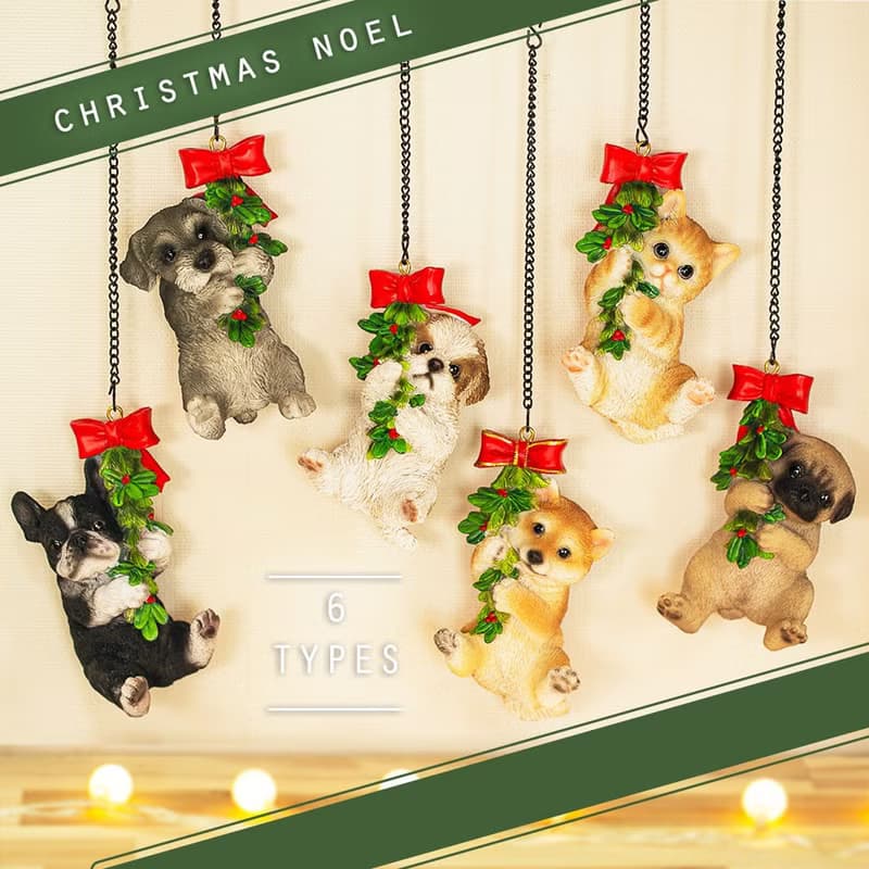 【デバリエ 】ギフト 犬の飾り フレンチブルドッグ サンタ クリスマスツリー 飾り クリスマス プレゼント オブジェ レジン製 置物 xn-10e