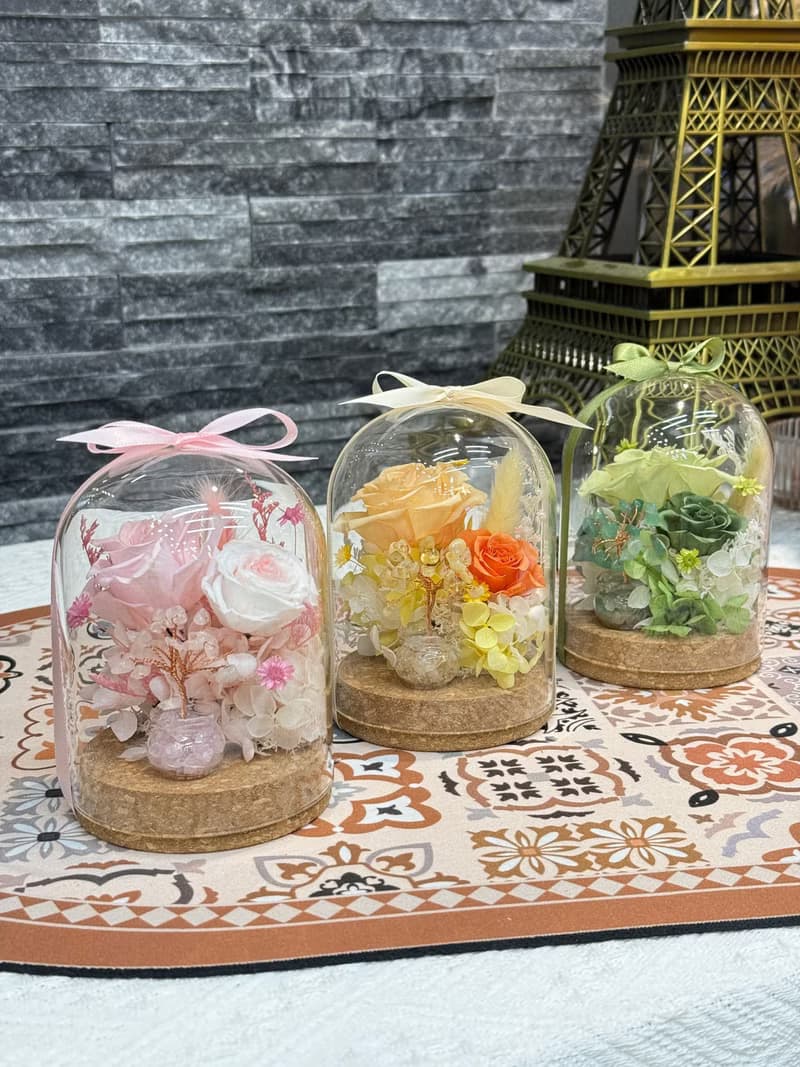 永生花水晶樹 x 香氛花束 精緻療癒系花禮組合