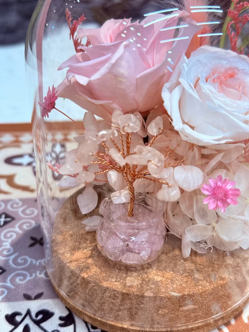 永生花水晶樹 x 香氛花束 精緻療癒系花禮組合