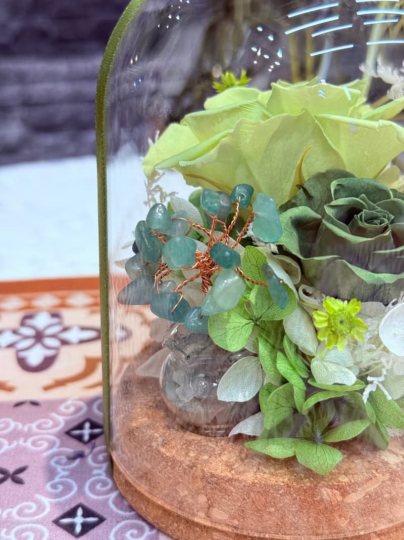 永生花水晶樹 x 香氛花束 精緻療癒系花禮組合