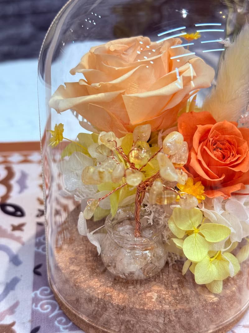 永生花水晶樹 x 香氛花束 精緻療癒系花禮組合