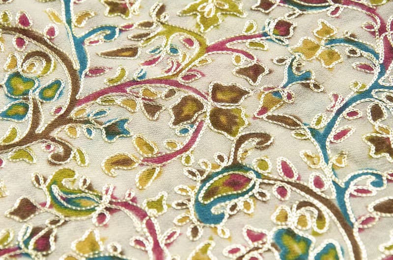 喀什米爾Cashmere/羊絨圍巾/純羊毛圍巾披巾/戒指絨披肩-刺繡花朵