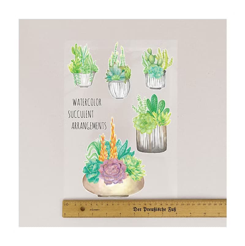 布用蕨類植物盆栽熨燙貼紙燙畫 | 熱轉印花貼紙