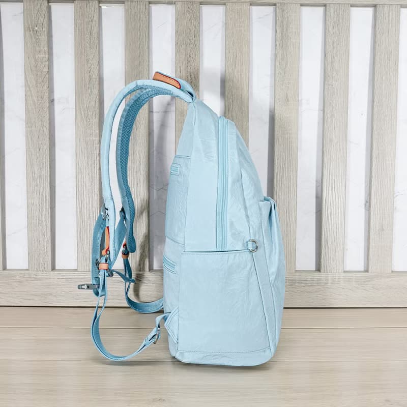(粉嫩藍)輕盈紙感甜美系休閒旅行後背包(大款)33571