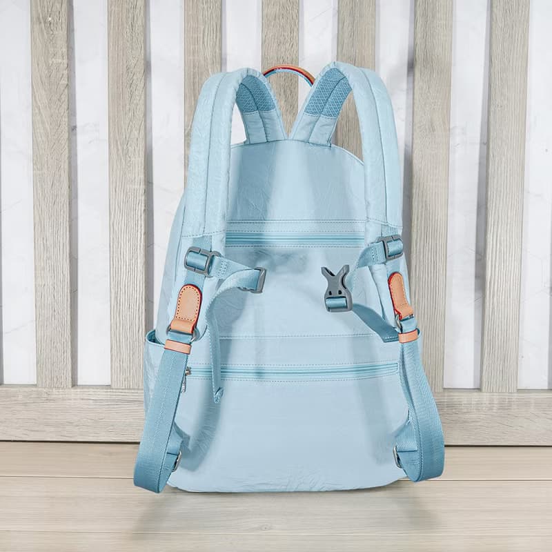 (粉嫩藍)輕盈紙感甜美系休閒旅行後背包(大款)33571