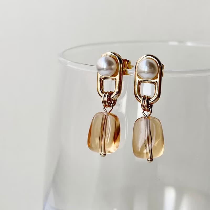 パールバックルビーズピアス/イヤリング