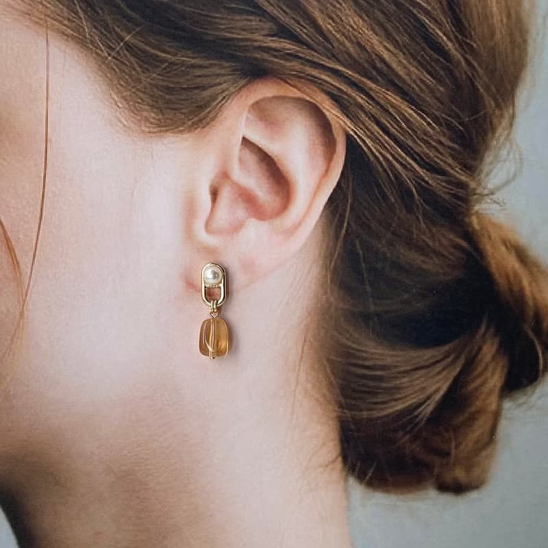パールバックルビーズピアス/イヤリング