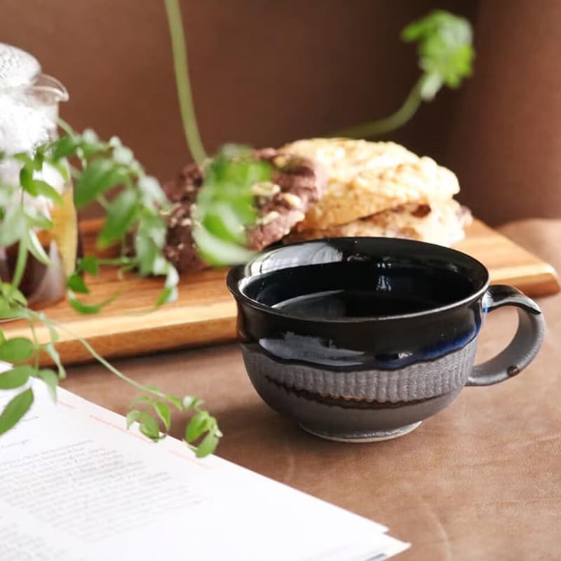 Koishara搖晃晃晃鐵釉乘茶杯Hideyama窯陶