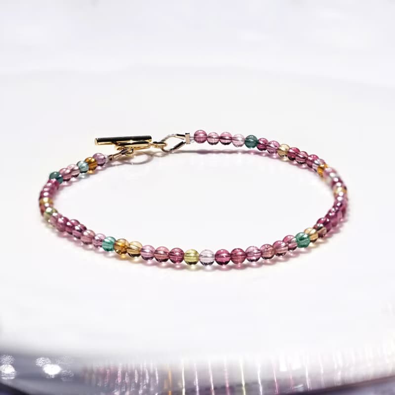 マルチカラートルマリンによるオーロラのブレスレット　Aurelia