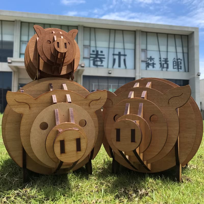 【手作DIY】黃金大豬  木製存錢筒 豬公 實用 木質 質感 送禮