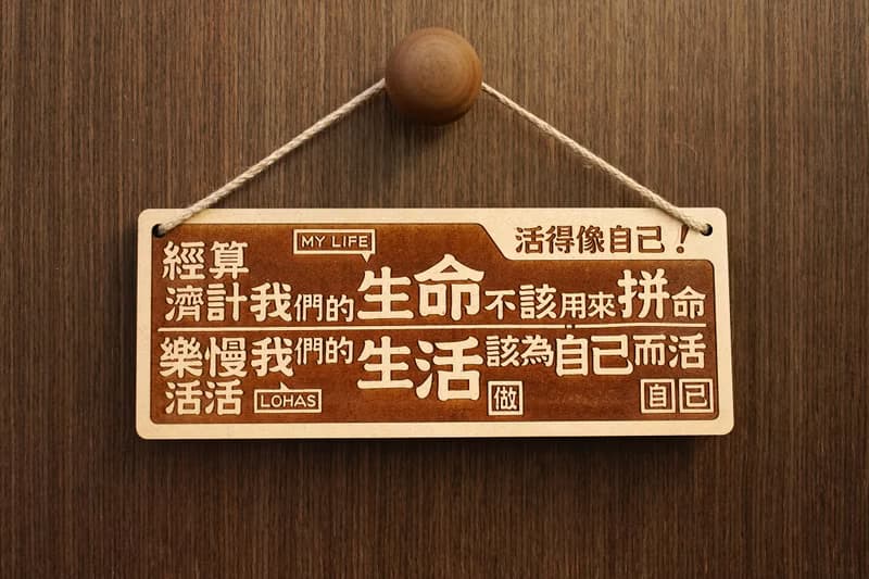 木製大對聯-活得像自己 Be You!