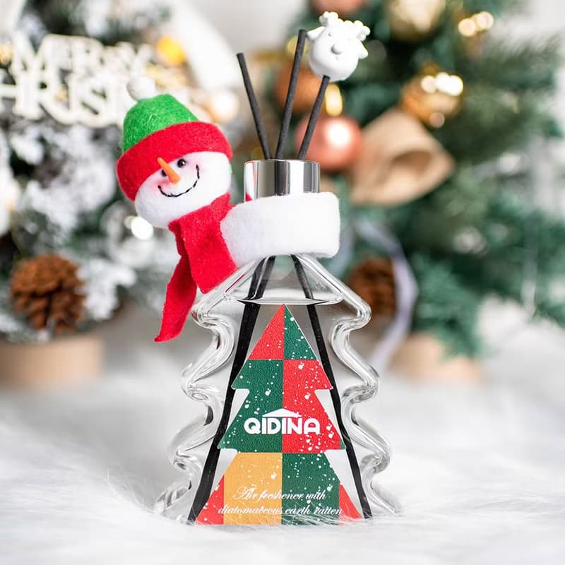 QIDINA 聖誕狂歡硅藻土聖誕樹香氛擴香瓶200ml+500ml補充瓶+袋子