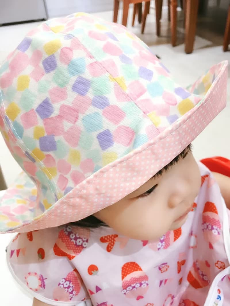 粉色磚雙面小孩漁夫帽