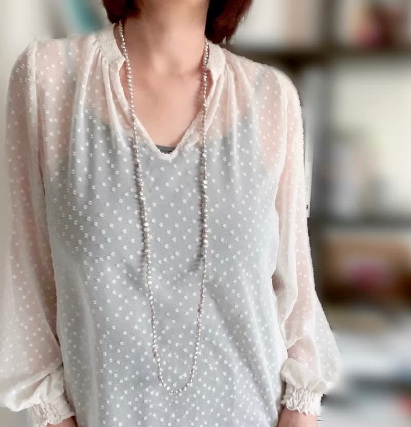 バロックパール アンティークシルバー 超ロングネックレス 120cm