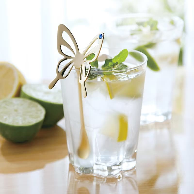 日本高桑金屬  日製蝴蝶造型鑽飾不鏽鋼攪拌匙-2入-多色可選