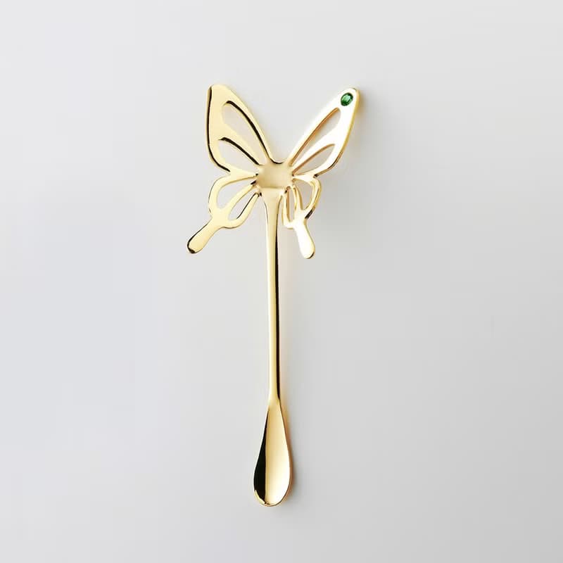日本高桑金屬  日製蝴蝶造型鑽飾不鏽鋼攪拌匙-2入-多色可選