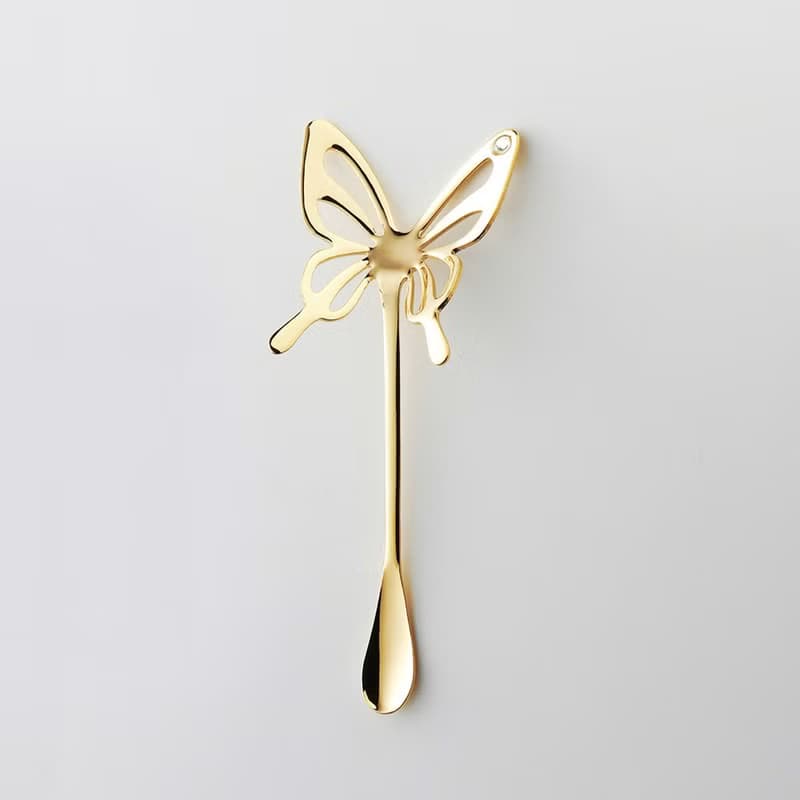 日本高桑金屬  日製蝴蝶造型鑽飾不鏽鋼攪拌匙-2入-多色可選