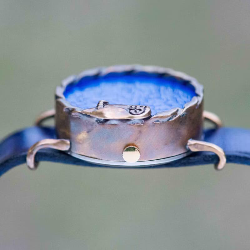 夜晚的貓頭鷹款手錶M琉璃江戶