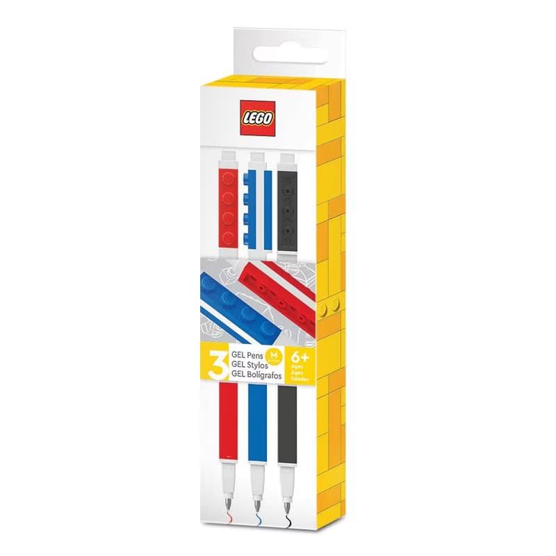 LEGO 積木原子筆-黑, 藍, 紅色 (3入)