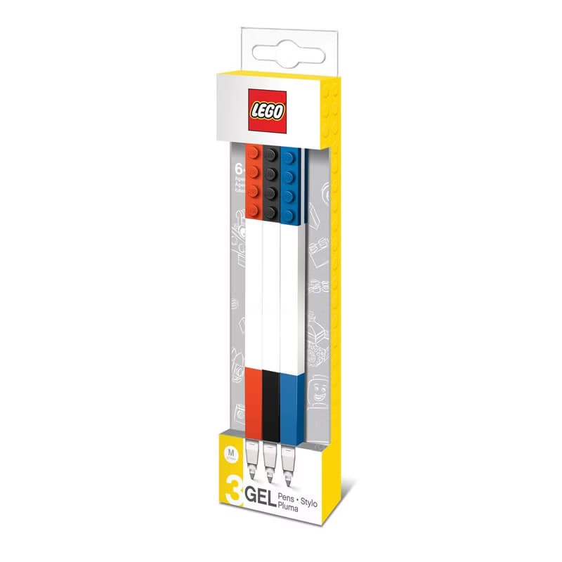 LEGO 積木原子筆-黑, 藍, 紅色 (3入)
