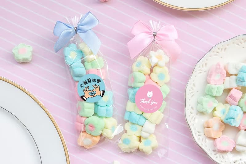 輕巧包小花棉花糖/多款貼紙 蝴蝶結 節日 結婚 送禮 獎品 糖果