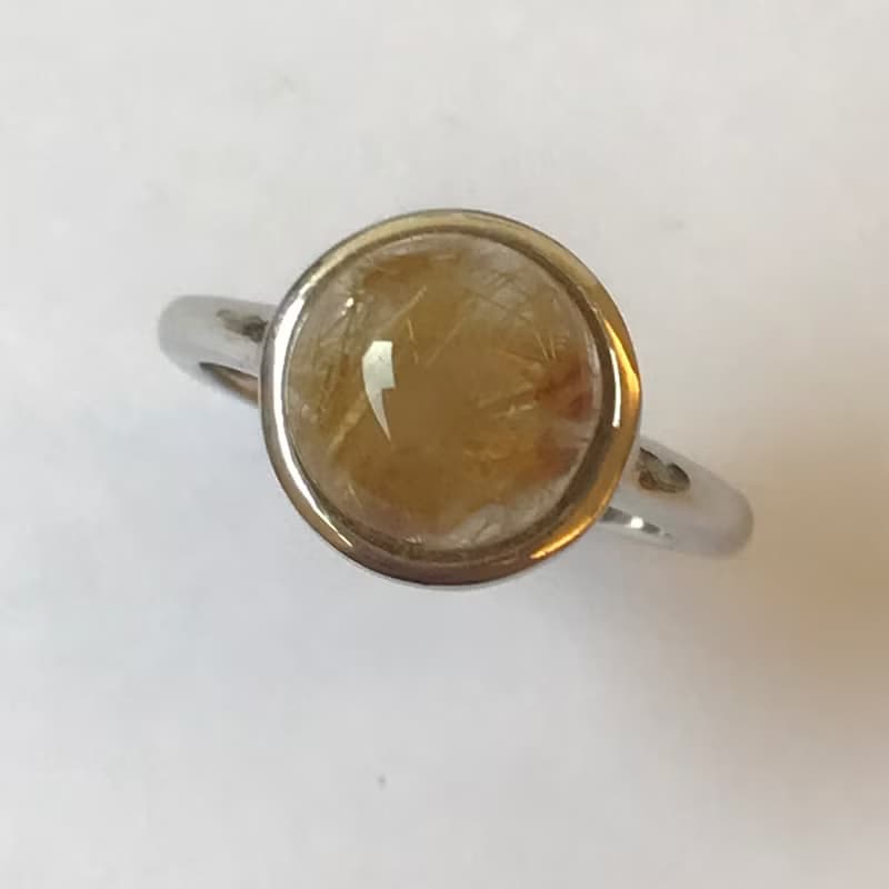 鈦晶純銀戒指 金之山